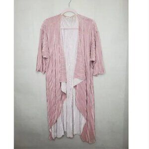 Lularoe Shirley Micropleated Duster Blush Pink Cardigan Barbiecore Coquette